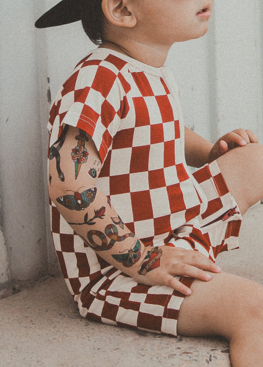 Checker Shorties Red