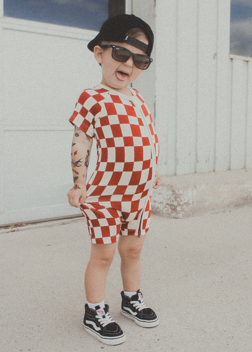 Checker Shorties Red