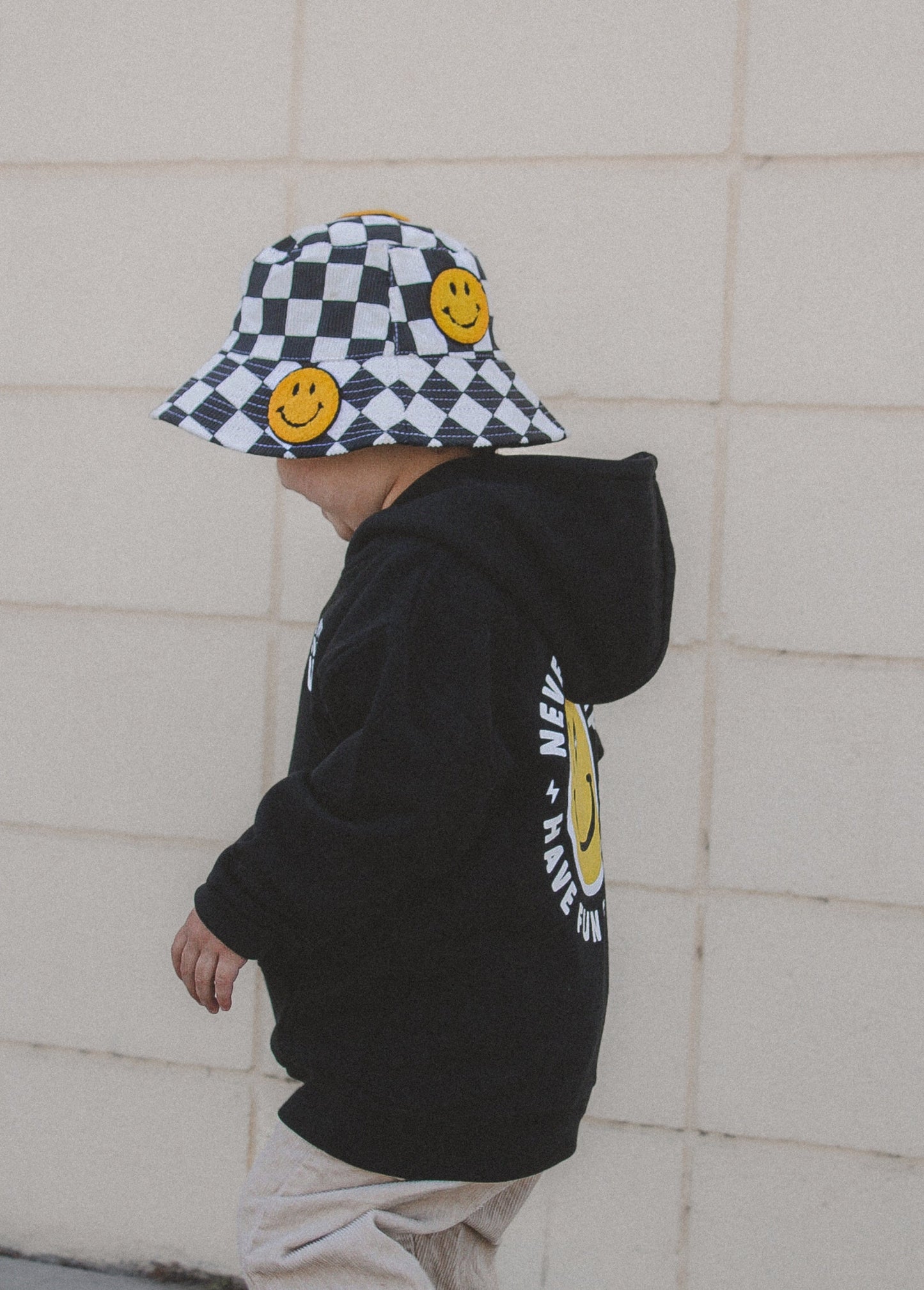 Smiley Bucket Hat Checkers