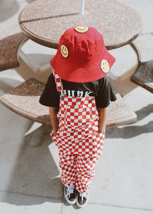 Smiley Bucket Hat Red