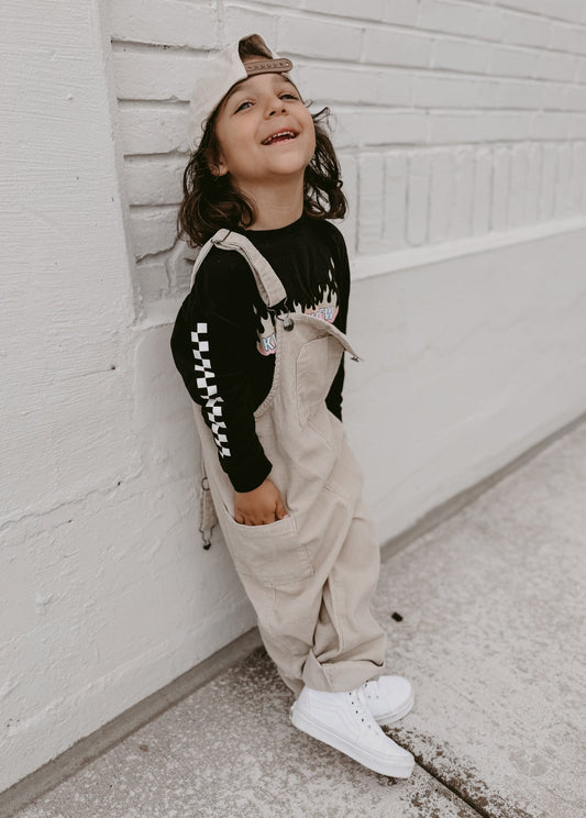 Cream Corduroy Overalls