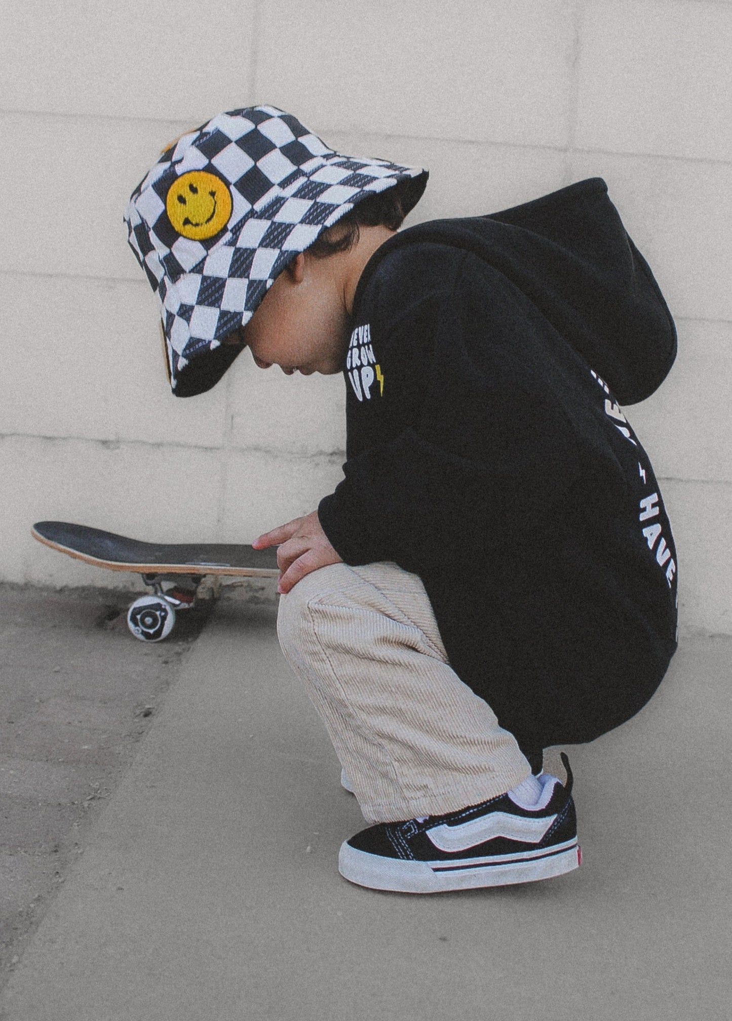 Smiley Bucket Hat Checkers