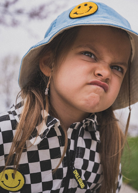 Smiley Bucket Hat Blue