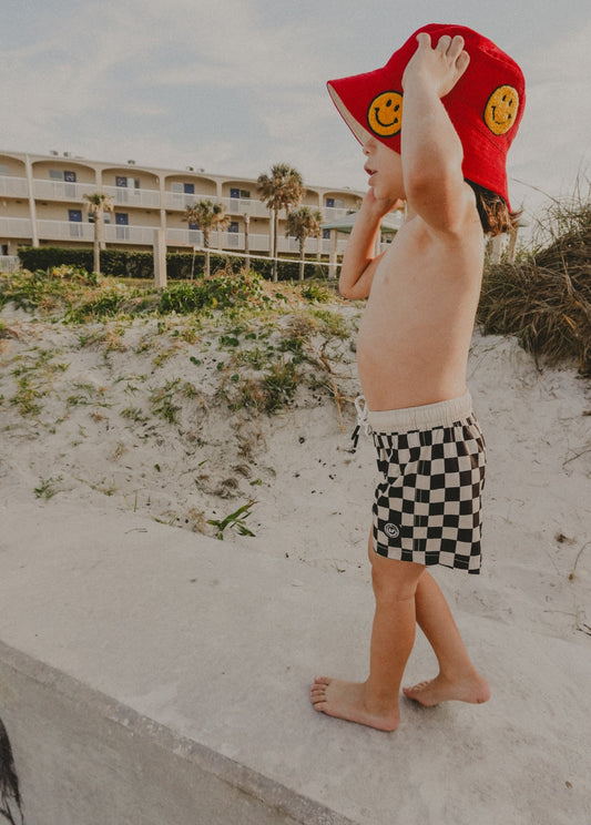 Smiley Bucket Hat Red