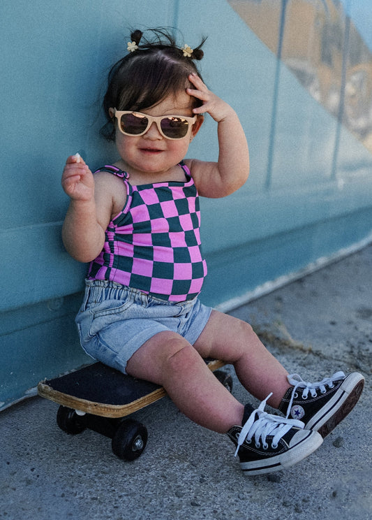 Pink Punch Checkers One Piece