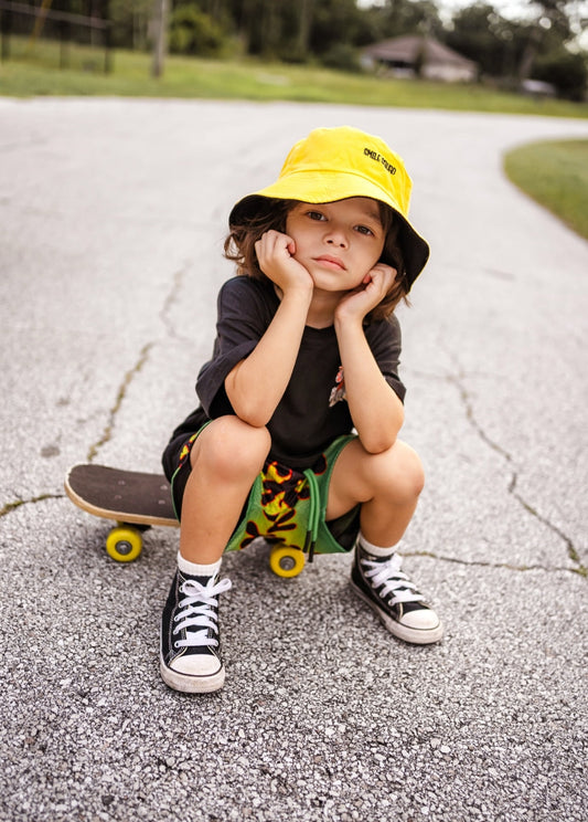 Smiley Bucket Hat Black/Yellow