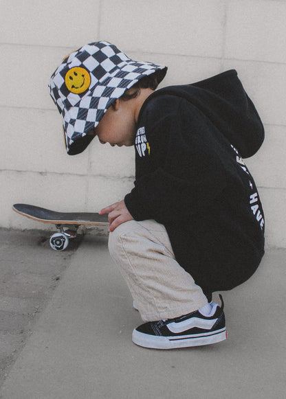 Smiley Bucket Hat Checkers