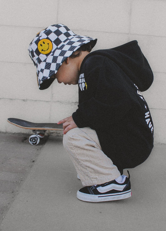 Smiley Bucket Hat Checkers